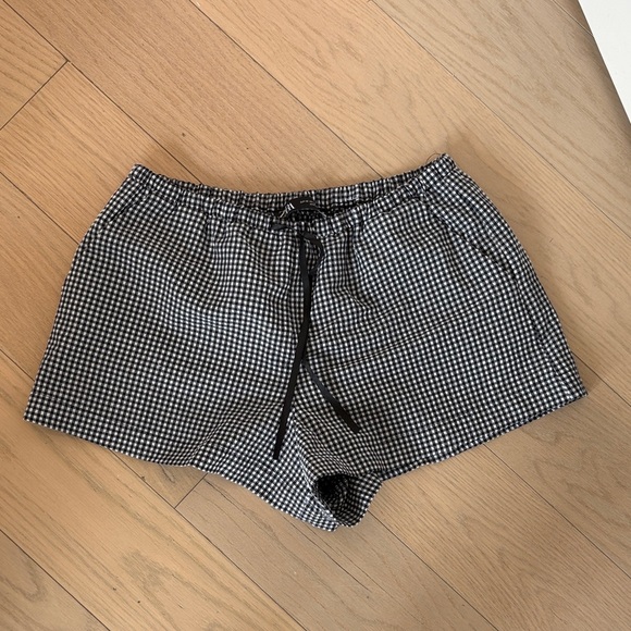Zara Pants - Zara gingham Black and White Checkered Women Shorts